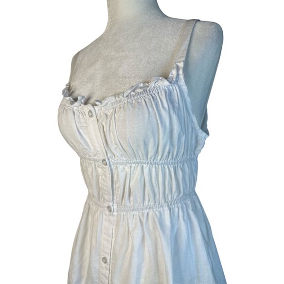 SNDYS Isabella Mini Dress in White Small New Womens Linen Boho Sundress - Picture 7 of 16